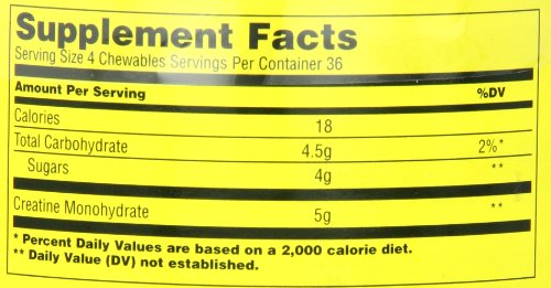 Universal Nutrition Creatine Chews - 5g of Creatine Monohydrate in Each Serving Delicious Wafers - 36 Servings - Orange, 0.17 Ounce (Pack of 1)