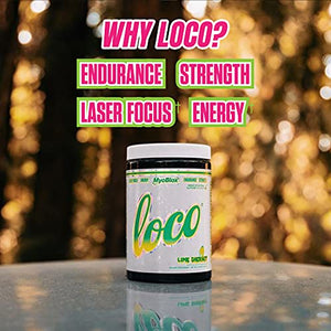 MyoBlox LOCO® Pre-Workout Nitric Oxide Booster | Supports Muscle Pumps & Enhanced Vascularity | for Energy, Focus & Intensity | 400mg of Natural Caffeine per Scoop (Lime Sherbet)