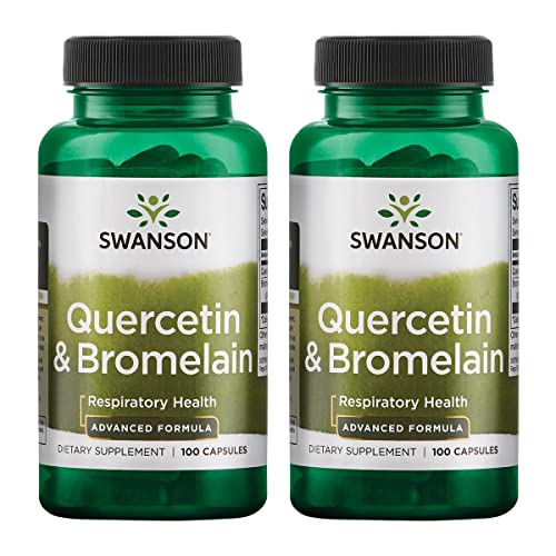Swanson Quercetin & Bromelain-Promote Respiratory Health Support-Aid Seasonal Immune System Health-Support Cholesterol Levels Already w/i Normal Range 100 Caps (250mg Quercetin/78mg Bromelain) 2 Pack