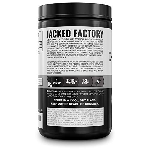 L-Glutamine Powder 500g, 100 Servings - Vegan Fermented L Glutamine Supplement for Post Workout Muscle Recovery, Immunity, Digestive Health - Tested & Trusted, No Artificial Fillers - Unflavored