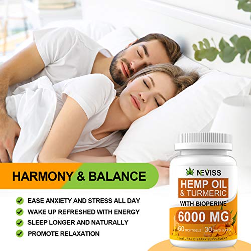 2 Pack Hemp Oil Softgel Capsule with Turmeric and Bioperine - 120 Cts