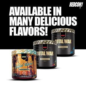 Redcon1 Total War - Pre Workout, 15 Servings, Boost Energy, Increase Endurance and Focus, Beta-Alanine, 350mg Caffeine, Citrulline Malate, Nitric Oxide Booster - Keto Friendly (Dark Ice)