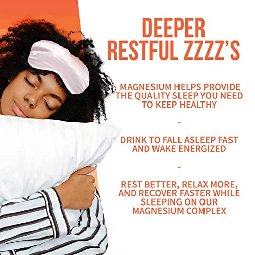Magnesium Complex Powder by GoBiotix | High Absorption Magnesium Supplement Drink for Sleep Support, Stress Relief, Muscle Relaxation & Recovery | Vegan + Sugar-Free + Non-GMO. Peach Tea, 60 Servings