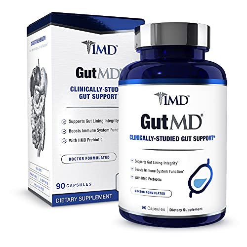 1MD GutMD - L-Glutamine and Prebiotic for Gut Integrity | Promote Digestive Tract Health | 90 Capsules