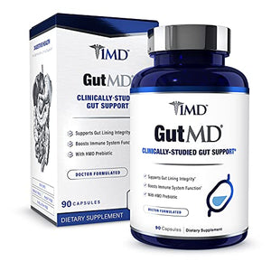 1MD GutMD - L-Glutamine and Prebiotic for Gut Integrity | Promote Digestive Tract Health | 90 Capsules