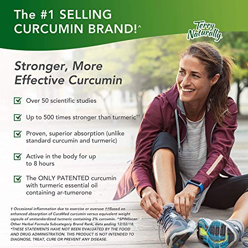 Terry Naturally CuraMed 750 mg - 120 Softgels - Superior Absorption BCM-95 Curcumin Supplement, Promotes Healthy Inflammation Response - Non-GMO, Gluten-Free, Halal - 120 Servings