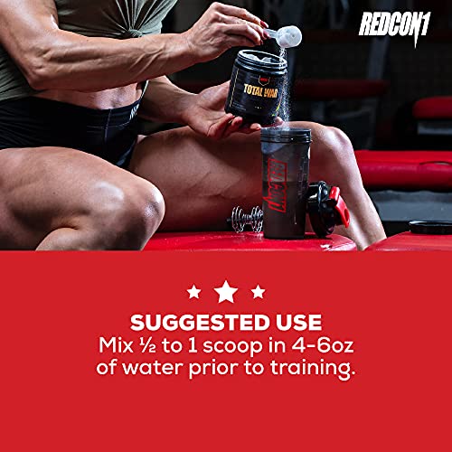 Redcon1 Total War - Pre Workout Powder, 50 Servings, Boost Energy, Increase Endurance and Focus, Beta-Alanine, 350mg Caffeine, Citrulline Malate, Nitric Oxide Booster - Keto Friendly - (Cherry Lime)