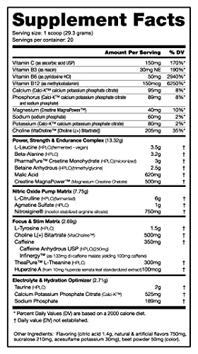 NutraBio PRE Workout Powder - Sustained Energy, Mental Focus, Endurance - Clinically Dosed Formula - Beta Alanine, Creatine, Caffeine, Electrolytes - 20 Servings - Dragonfruit Candy