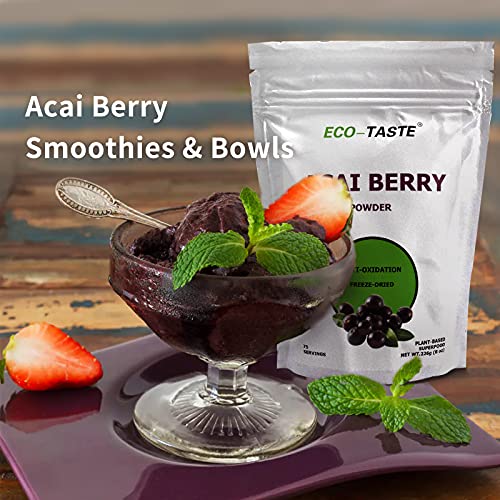 Organic Acai Berry Powder Freeze-Dried 8 oz, Natural Antioxidant Superfood