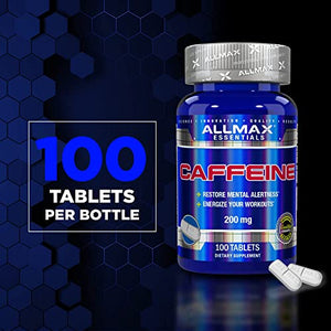 ALLMAX Nutrition Caffeine Pills, Sustained Energy & Pre - Workout Mental Focus, Fast Absorbing & Vegan, 200 mg, 100 Tablets