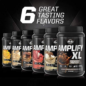 PMD Sports Amplify XL Premium Whey Protein Supplement Hydro Greens Blend - Glutamine and Whey Protein Matrix with Superfood for Muscle, Strength and Recovery - Toffee Macchiato (24 Servings)