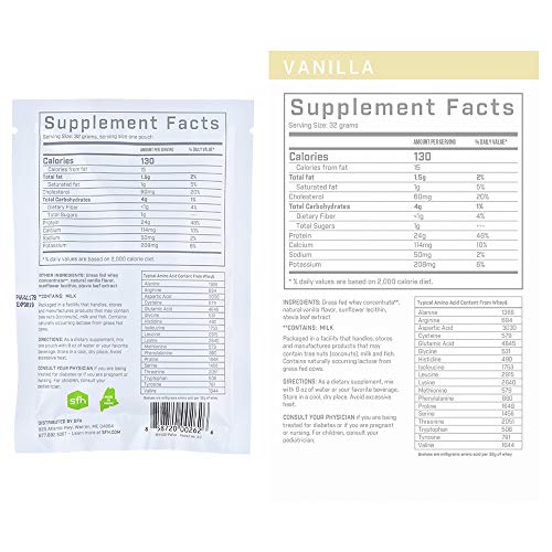 Pure Whey Protein Powder Vanilla Pack of 10 Single Serves