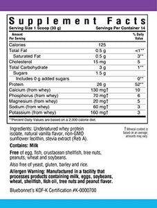 Bluebonnet Nutrition Whey Protein Isolate Powder, 14 Serving, Vanilla, 1 lb