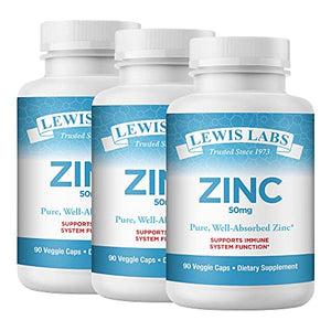 Zinc Supplement 50mg | Pure Zinc Citrate Vitamins for Adults for Immune Support, zinc 50mg, Metabolism, Acne, Skin Health & Energy | Powerful Herbal Antioxidant Supplement for Men & Women 270 Capsules