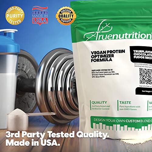 True Nutrition Vegan Protein Optimizer Formula - Non-GMO Plant Based Vegan Protein Powder with Pea Protein Isolate, Rice Protein Concentrate, and Hemp Protein - Vanilla - 1LB