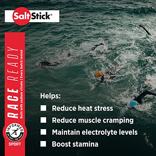 SaltStick Race Ready Caps Plus, Informed Sport Certified Electrolyte Replacement Capsules with Caffeine & Sodium Citrate to Reduce Heat Stress, Muscle Cramping and Maintain Electrolyte Levels, 100-CT