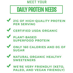 Detox Organics Plant Based Protein Powder, Creamy Vanilla - Vegan, Low Carb, Non Dairy, Gluten Free, Lactose Free, No Sugar Added, Non-GMO - Made with Hemp, Brown Rice, Pumpkin, and Quinoa