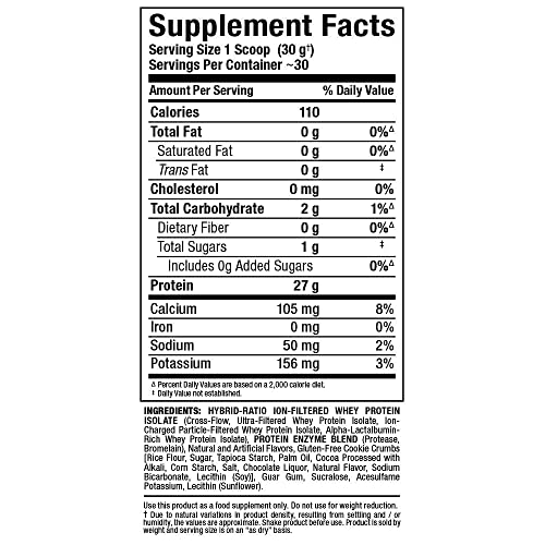 ALLMAX Nutrition - ISOFLEX Whey Protein Powder, Whey Protein Isolate, 27g Protein, Cookies & Cream, 2 Pound