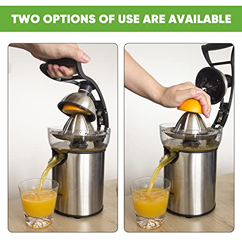 ASLATT Electric Citrus Juicer Squeezer, lemon orange juicer machine crush juice squeezer maker esprimidores de naranjas electrico Ultra Quiet Motor, Stainless Steel