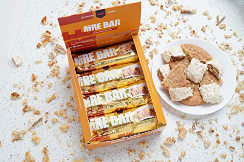 Redcon1 MRE Bar - Meal Replacement Protein Bar (1 Box / 12 Bars), Real Whole Food Sourced Protein, Real Food Taste, 20G Protein (Snickerdoodle)