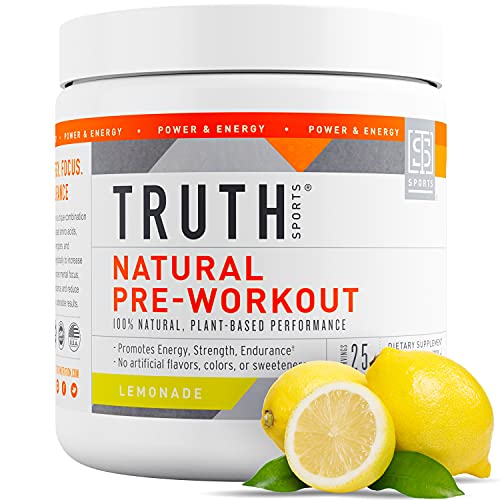 Truth Nutrition All Natural Pre Workout Powder - Clean Pre Workout for Men Keto - Pre Workout Women Plant Based Vegan Preworkout Powder - Natural Preworkout for Women and Men (Lemonade)