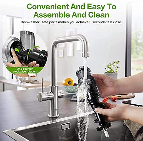 Slow Juicer, AMZCHEF Innovative Masticating Juicer, High Nutrition Juicer Machine, Cold Press Juicer with Quiet motor, Fruit&Vegetable, High Juice Yeld & Pure (Gray)