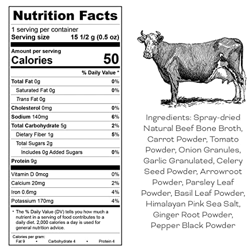 Recipe Ready Instant Organic Beef Bone Broth Packets, 10ct. Solar Energy Produced Single Serve Beef Broth & Bone Broth Soup - 100% Natural Organic Bone Broth Protein Powder, Bone Broth Collagen