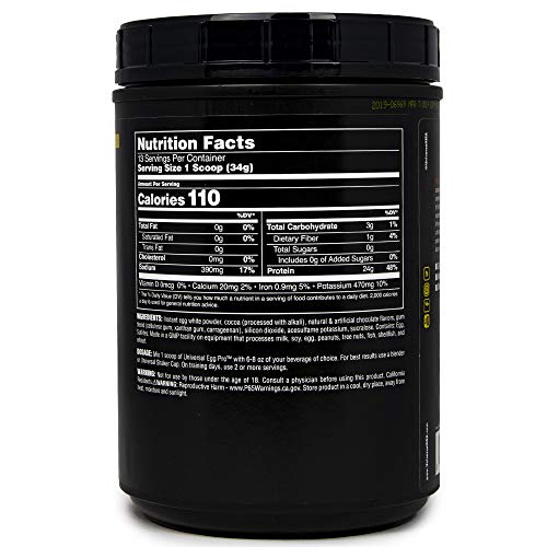 Universal Nutrition Egg Pro Pure Instantized Egg White Powder, Chocolate, 1 Lb