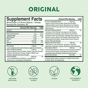 Bloom Nutrition Green Superfood | Super Greens Powder Juice & Smoothie Mix | Complete Whole Foods (Organic Spirulina, Chlorella, Wheat Grass), Probiotics, Digestive Enzymes, & Antioxidants (Original)