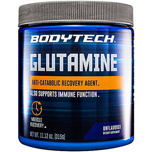 BodyTech Glutamine (Freeform Amino Acid) 4500 MG AntiCatabolic Recovery Agent, Unflavored (11 Ounce Powder)