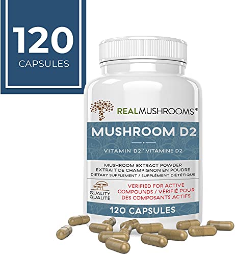 Mushroom-Based Vitamin D2 Supplement (120 Caps) Vitamin D Vegan Supplement 1000IU | Adult Vitamins Supplements, D2 Mushroom Supplement Softgels, Vegan Vitamins