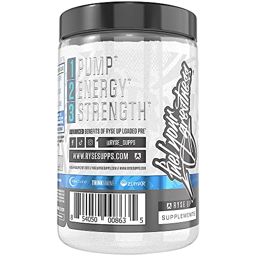 Ryse Up Supplements Core Series Loaded Pre-Workout Powder | Fuel Your Greatness, Pump, Energy Strength | Tiger's Blood, 438 Gram (Pack of 1)