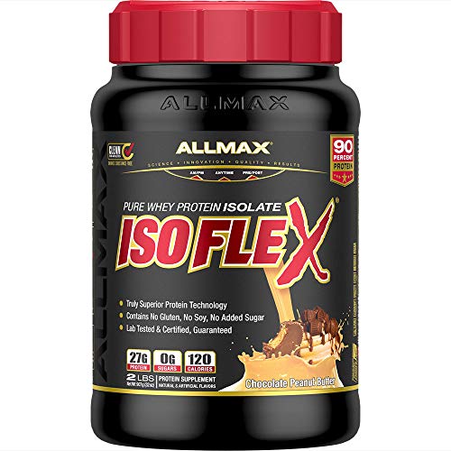 ALLMAX Nutrition - ISOFLEX Whey Protein Powder, Whey Protein Isolate, 27g Protein, Chocolate Peanut Butter, 2 Pound