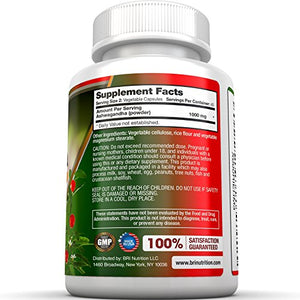 BRI Nutrition Ashwagandha - Supports Healthy Mood, Energy Levels & Calm State of Mind - 1400mg Per Service (90 Count)