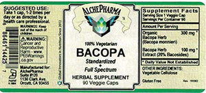 Bacopa Contains Organic Full Spectrum w/ 20% Bacosides (90 Vcaps)