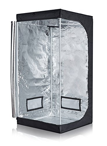 TopoLite 32"x32"x63" Hydroponic Garden 600D Grow Tent Room Reflective Mylar Indoor Garden Growing Room Hydroponic System w/Plastic Corner(32"x32"x63")