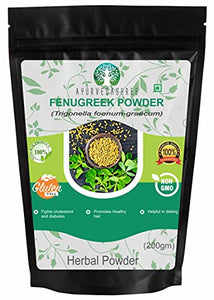 AYURVEDASHREE Fenugreek Seeds Powder 200 Gm I Trigonella foenum-graecum Sd. | Methi Powder | Spice Indian Cuisine | Hair Care | Improves Digestion