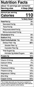 Manitoba Harvest Hemp Yeah! Organic Max Fiber Protein Powder, Vanilla, 16oz; with 10g of Fiber, 9g Protein and 1.9g Omegas 3&6 per Serving, Preservative Free, Non-GMO