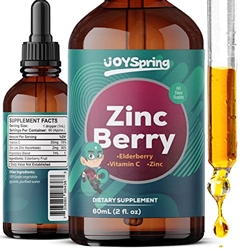 ZincBerry Immune Support for Kids - Elderberry with Zinc and Vitamin C for Kids & Toddler Vitamins - Liquid Kids Zinc Supplements - Organic Zinc for Kids & Elderberry Kids Vitamins Immune Support