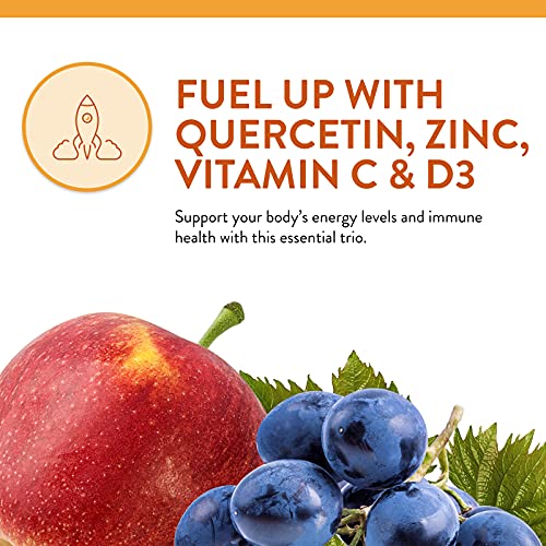 Quercetin Zinc Supplement – Immune Support Wellness Formula - Quercetin with Vitamins C and Zinc & D3 – Immunity Booster Herbal Supplement to Improve Respiratory Health, Immune Defense & Energy
