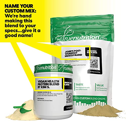 True Nutrition - Make Your Own Custom Protein Blend - Customizable Protein Powder - Choose Your Protein Type, Flavoring, Boost(s), Packaging Type, and Personalized Blend Name (1LB up to 30LB)