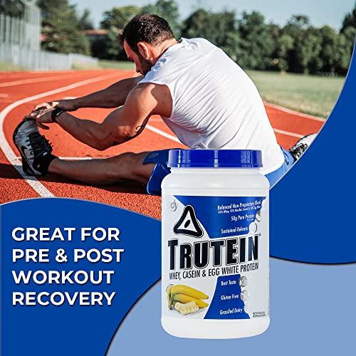 Body Nutrition Protein Powder - Trutein Banana Cream 2lb Whey, - Natural Keto Drink - Workout, Recovery