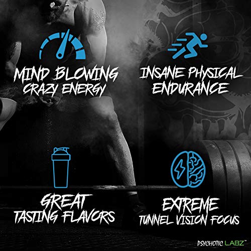 Psychotic Labz Psycho Circus High Stim Pre Workout Powder, Energy Focus Strength Pumps, Loaded with Beta Alanine Creatine Caffeine Ampiberry Dmae Bitartrate, 30 Srvgs, Sweet Watermelon