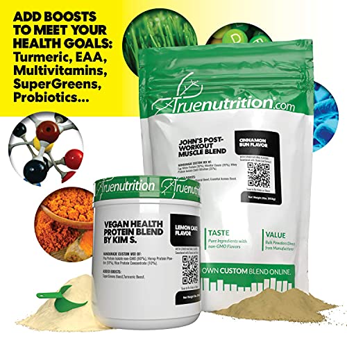 True Nutrition - Make Your Own Custom Protein Blend - Customizable Protein Powder - Choose Your Protein Type, Flavoring, Boost(s), Packaging Type, and Personalized Blend Name (1LB up to 30LB)
