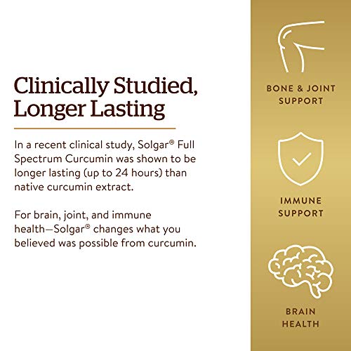 Solgar Full Spectrum Curcumin Liquid Extract, 105 Softgels - Faster Absorption - Brain, Joint & Immune Health - Long Lasting Support - Non GMO, Gluten Free, Dairy Free - 105 Servings