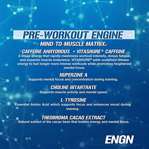 Evlution Nutrition ENGN Pre-Workout, Pikatropin-Free, 30 Servings, Intense Pre-Workout Powder for Increased Energy, Power, and Focus (Blue Raz)