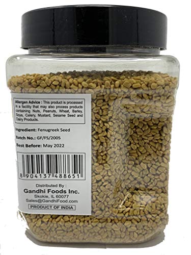 TAJ Premium Indian Methi Seeds, Fenugreek Seeds, Trigonella foenum graecum, (21 Ounce Jar)