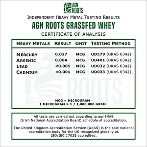 AGN Roots Grassfed Whey Protein | Certified Brand List ASPCA | Certified Entire Life On Pasture Grass Fed | Unflavored | Informed Choice & Sport | Sustainably Farmed | Certified by A Greener World