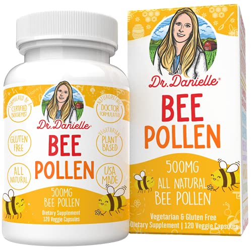 Bee Pollen from Dr. Danielle, Natural Bee Pollen Supplement, 500mg, 120 Veggie Capsules