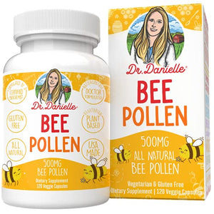 Bee Pollen from Dr. Danielle, Natural Bee Pollen Supplement, 500mg, 120 Veggie Capsules